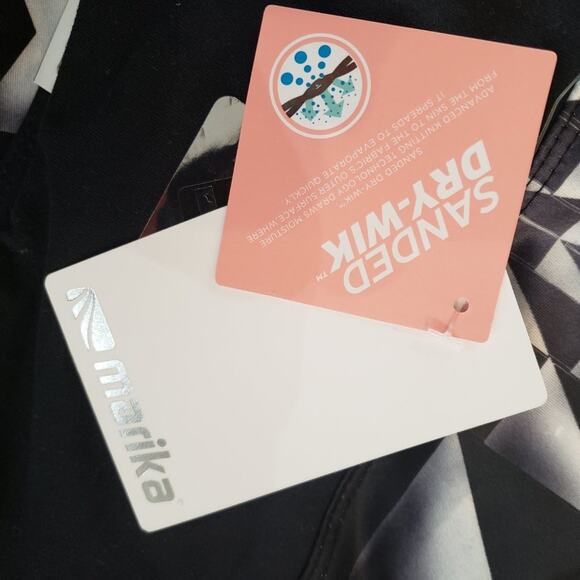 Marika Performance Legging Women XL Jordan Black White Geometric Workout Pants - Picture 9 of 12